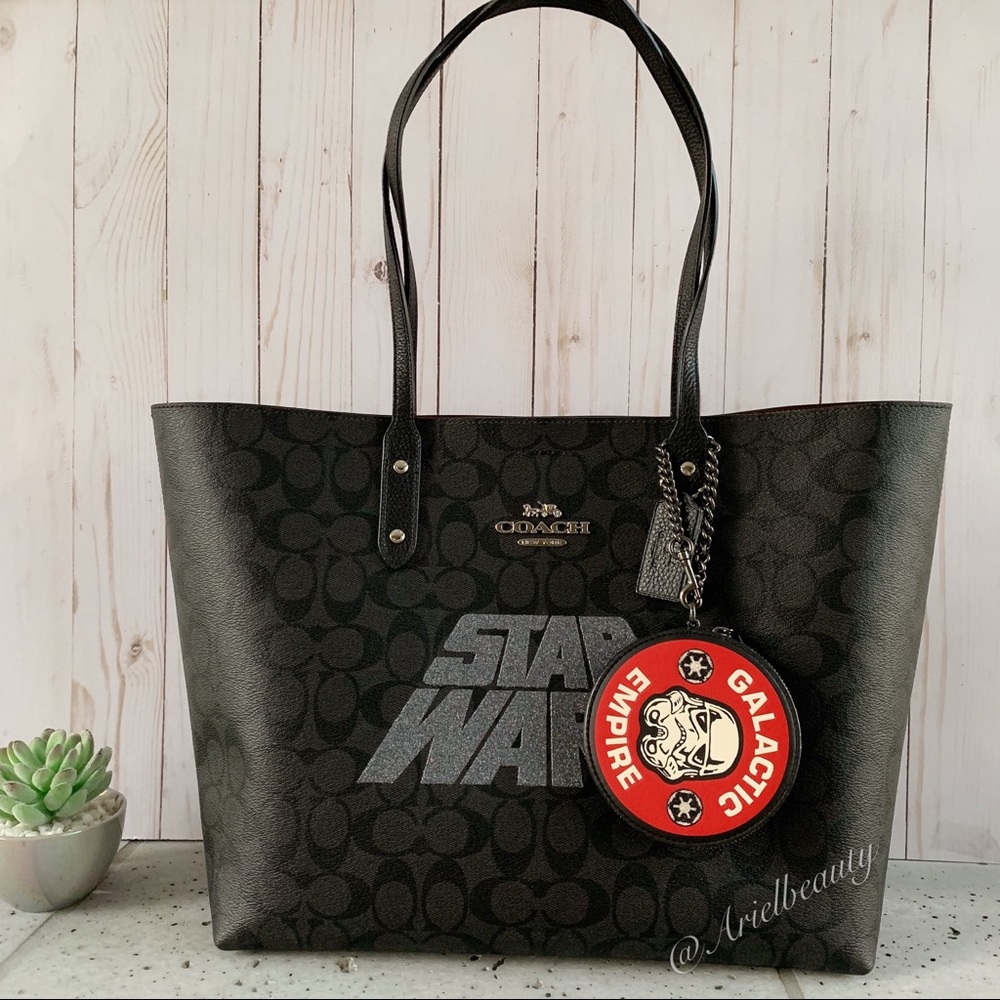 2PCS STAR WARS X COACH TOWN TOTE & Coin Case